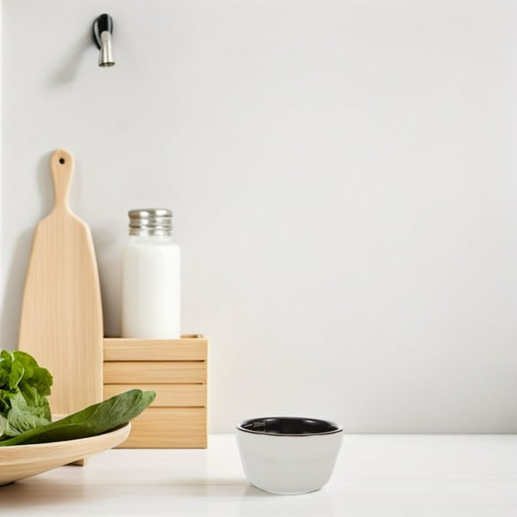 Toddmomy Ceramic Measuring Bowl White For Coffee Preparation 1Pcs 3.7X3.7X2.2in