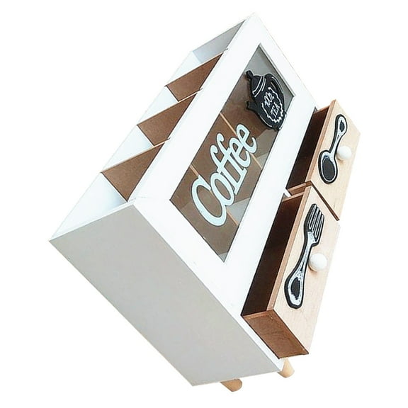 Masteelf Coffee Storage Box Pod Holder Cafe Mug Display Rack Office White