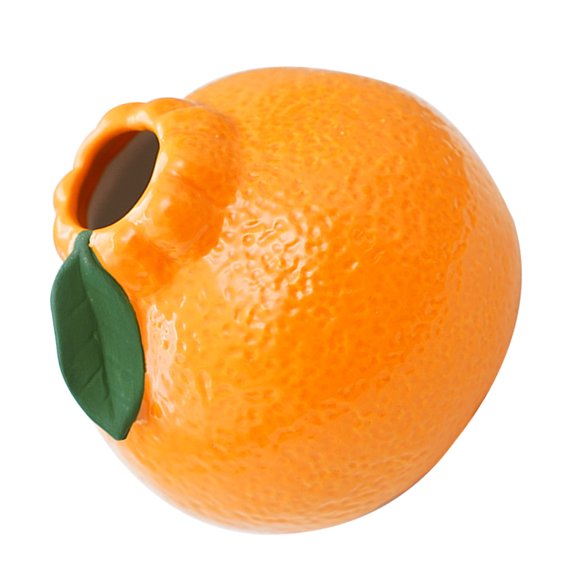 Masteelf Colored Ceramic Vase Flower Arrangement Vase Office 9.50X9.50X8.50CM Orange