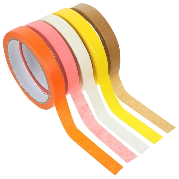 Masteelf Colorful Crepe Paper Tape for DIY Use Assorted Colors 5 Rolls Long and Sticky No Residue