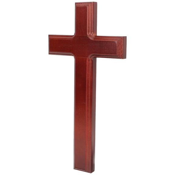 OFFIGAM Brown Vintage Wooden Cross Wall Hanging for Home Decor, Symbol Wall Art, 12.66.30.9 inches