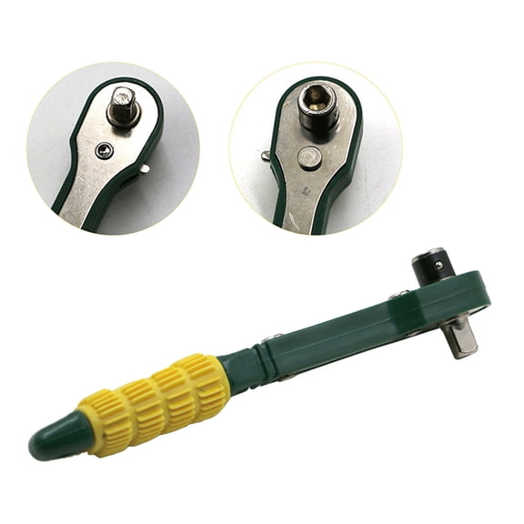 HEATSHAKING Swivel Head Flex Ratchet Tool Steel Green 1Pack 5.7x1.2x0.4In