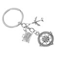 thumbnail image 1 of IDEANATEGRATE Cute Keyring Round Shape 1Set Silver, 1 of 8