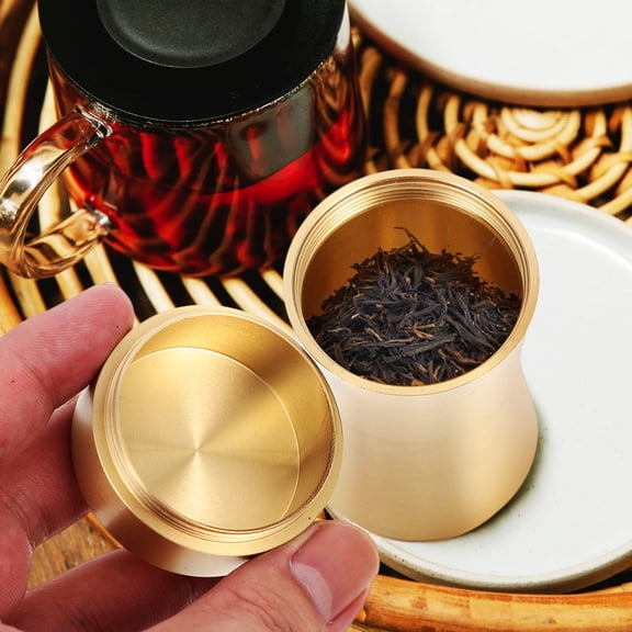 HEATSHAKING Tea Canister Copper Storage Holder 1Set