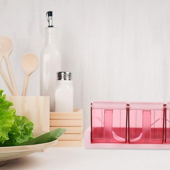 HEATSHAKING Plastic Spice Holder Blue Simple Design Seasoning Box 1 Set 9.6X3.7X3.5In