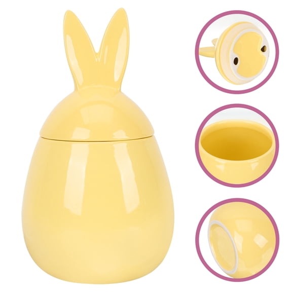 Masteelf Ceramic Cookie Jar with Sealed Lid for Easter, Tea, Powder, and Food Storage Container
