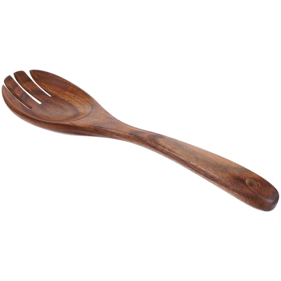 Masteelf Cookware Salad Serving Fork Spoon Cooking Fork Spoon Acacia Utensils Wooden Salad Sporks