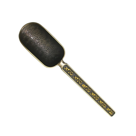 Masteelf Copper Zinc Loose Leaf Tea Scoop Vintage Style Tea Shovel Coffee Bean Spoon Measuring Tool Tea Accessory Antique Bronze