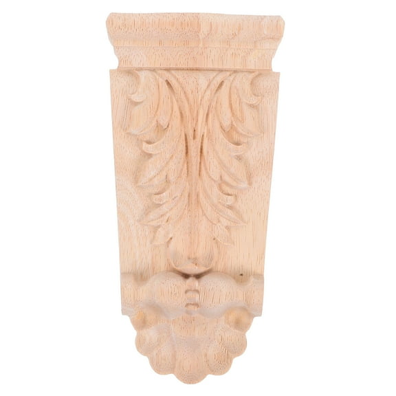 Masteelf Corner Moulding Wood Carving Onlay Decorative Wooden Trim Wood Applique Onlay Furniture Carved Wooden Corbel for Home Decor