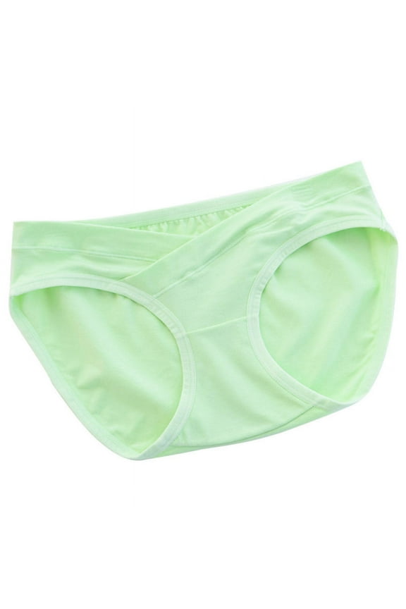 Cotton Low Waist Maternity Nursing Panties Underwear for Pregnant Women - Size L (Purple)