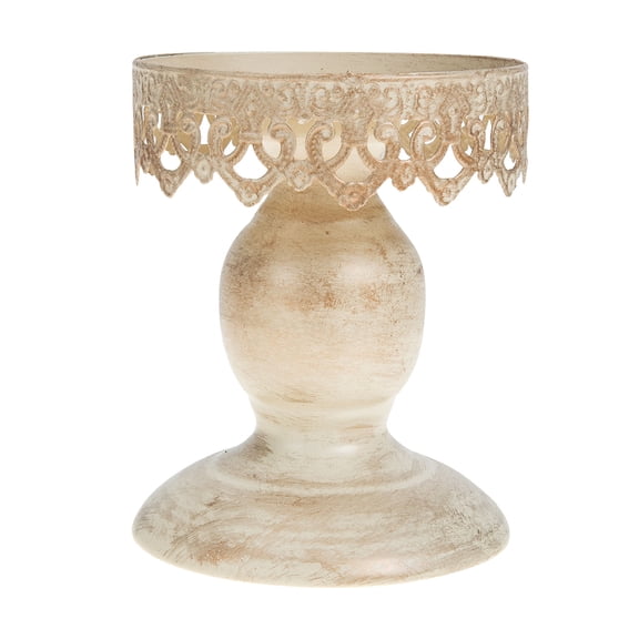 Masteelf Countryside Candlestick for Home Gold Decorative Pillar Beige