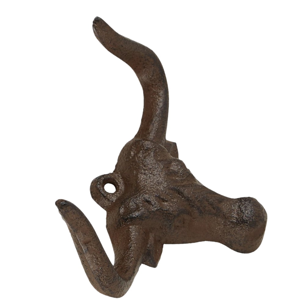 Masteelf Cowboy Hat Rack For Wall Cow Wall Hook Cow Head Hook Cast Iron ...