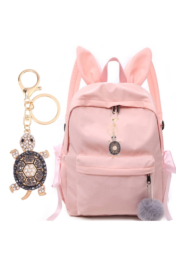 OFFIGAM Rose Turtle Keychain Charm for Handbags, Keys, Backpacks, Cute and Stylish Accessory for Women and Men