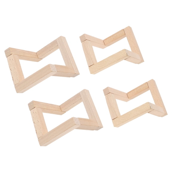 Masteelf 4pcs Light Brown Moon Lamp Holders Synthetic Material Home Decor Accessories