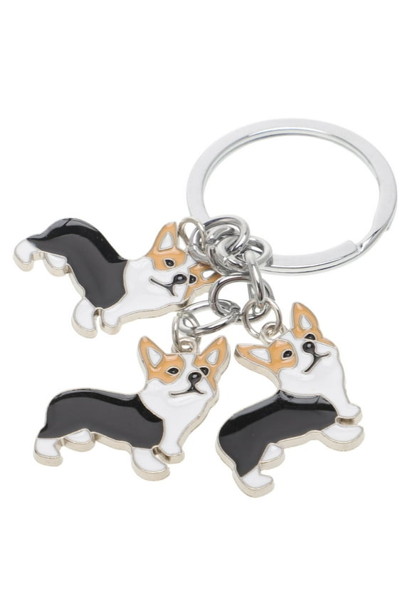 Creative Metal Keychain Black Car Ring for Hanging Keys Handmade Durable Decorative Pendant 3.5 Inches