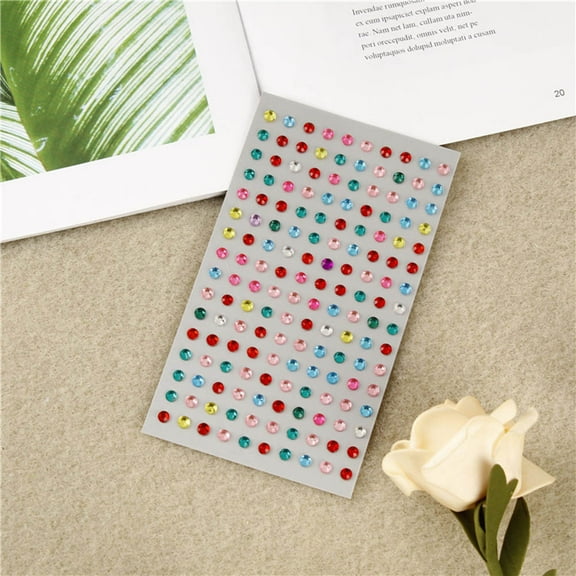 Masteelf Creative Rhinestone Stickers for Decoration SelfAdhesive Acrylic Gems Stickers Assorted Color 12 Sheets