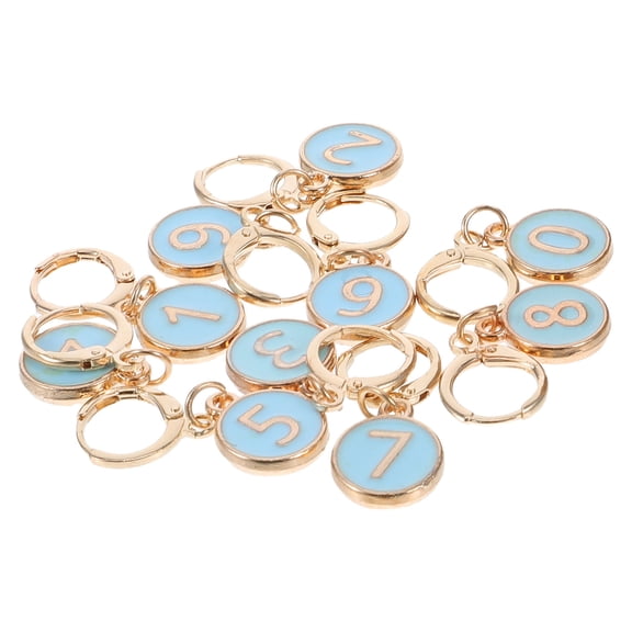 OFFIGAM Round Knitting Counters For Craft Projects Sky-Blue Alloy 1 Set