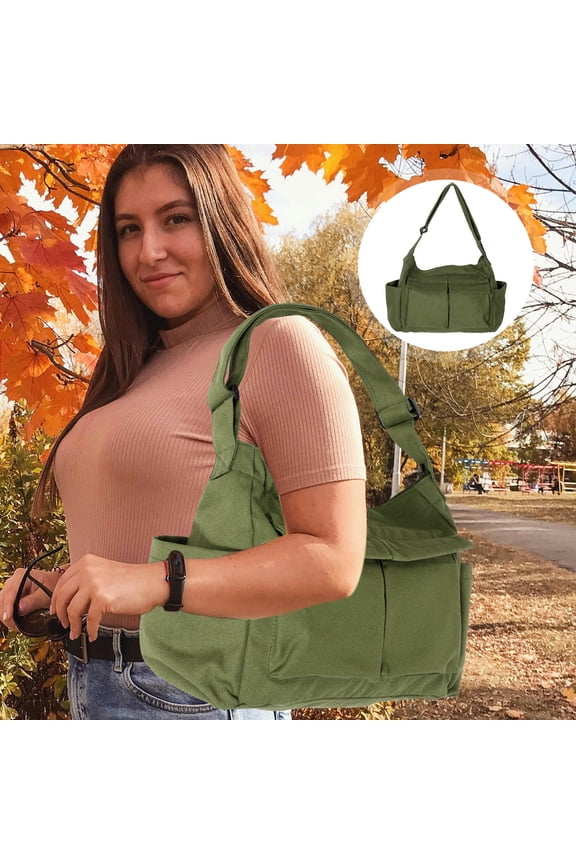 Crossbody Messenger Bags for Women School Student Olive Green