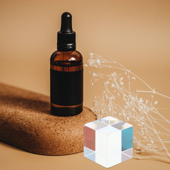 Masteelf Cube Shape Optical Prisms Adornment Crystal Glass Prisms for Optical Experiment