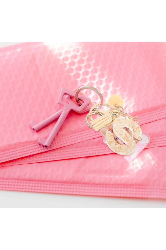 Cute Alphabet Keychain with Heart Tassel and Lobster Clasp, Charming Initial Pendant for Womens Bags and Backpacks