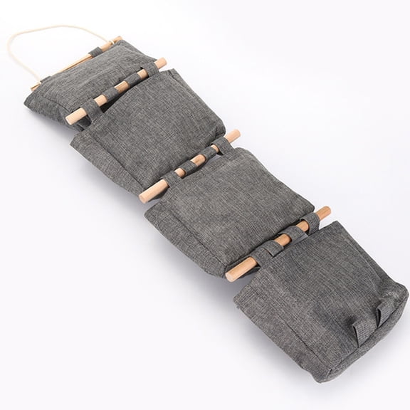 Masteelf Cute Anchor Tool Storage Bag for Wall Mounting in Black Cotton and Linen 2PCS