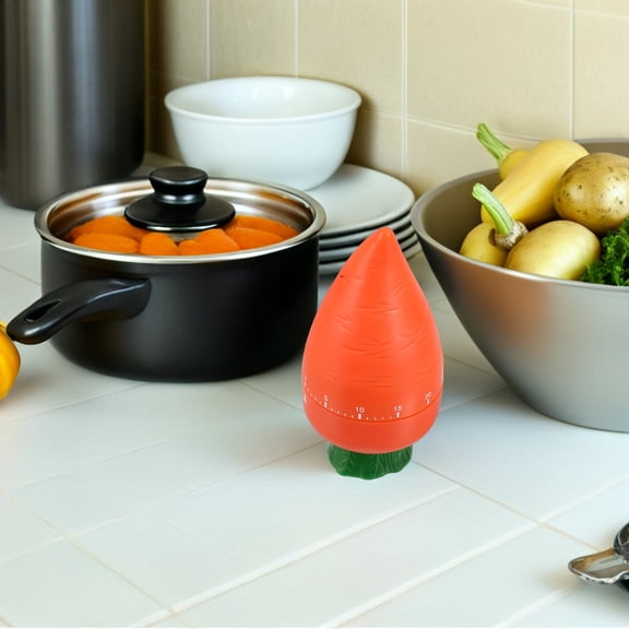 Masteelf Cute Carrot Mechanical Timer For Kitchen Study Play Manual Countdown Clock For Kids And Students Cooking Homework Games