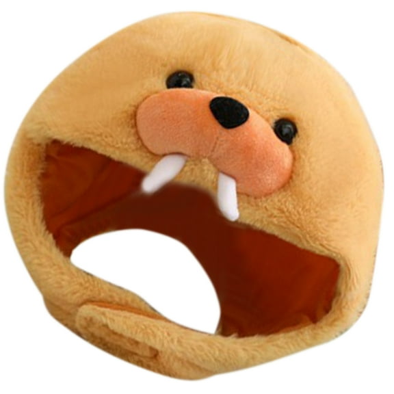 Masteelf Cute Plush Elephant Seal Hat Animal Cap Hat Full Headgear for Women Men Animal Dress Up Cosplay Hat Photo Prop