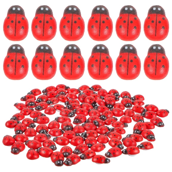 HEATSHAKING Miniature Red Ladybugs Figurines Round Shape for DIY and House Decoration Kids 0.50.40.2in