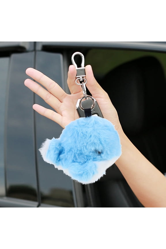 Handcrafted Sky Blue Whale Plush Keychain Soft Durable Stuffed Pendant