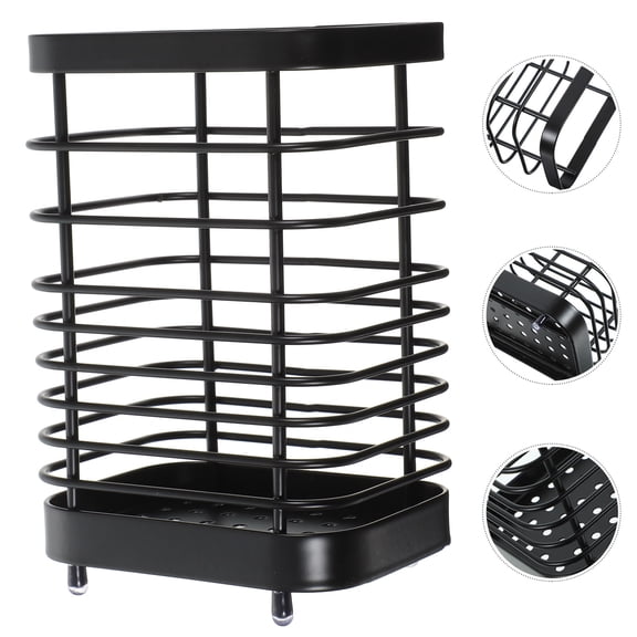 Masteelf Cutlery Holder Spoons Home and Commercial Use Utensil Holder 15X10CM Black