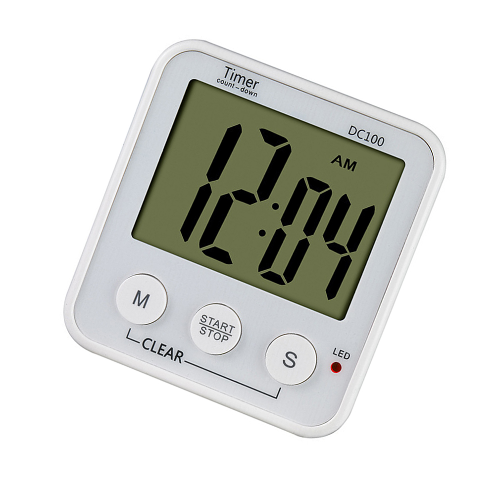 Masteelf DC100 LCD Digital Kitchen Timers 2in1 Power-consumption Clock ...