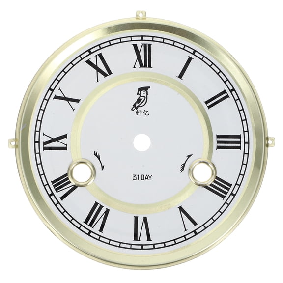 Masteelf DIY Clock Dial with Roman Numerals Metal Dial Plate Wall Clock Accessories Quartz Clock Dial for Home Decor Metal Clock Dial Replacement