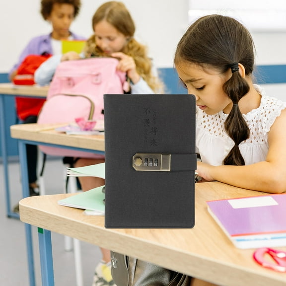 Masteelf Dairy with Lock Lockable Planner Notepad Password Lock Design Notebook Portable Travel Notepad