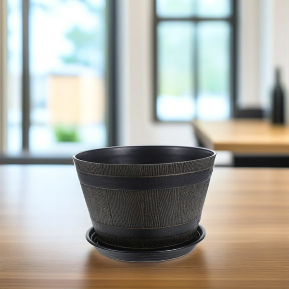 Masteelf Deck Railing Planter Boxes Wooden Bucket Flowerpot