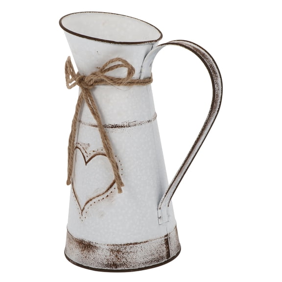 Masteelf Decorate Heart Shaped Flower Pot Wedding Flower Vase 23.50X15.50X11.00CM White