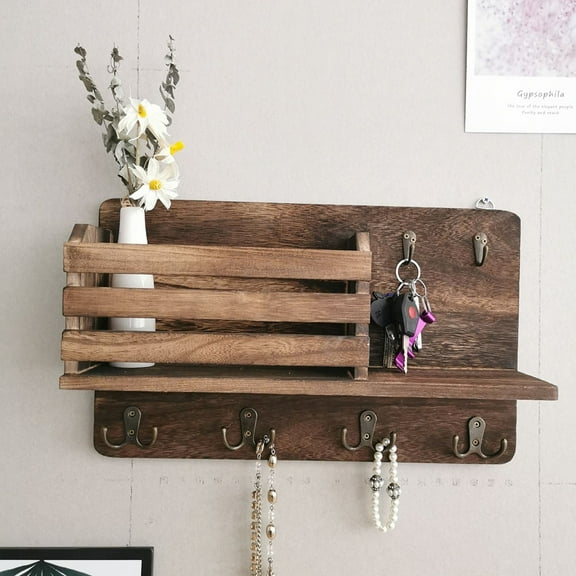 IDEANATEGRATE Storage Rack Rectangular Shape Wall Decor 1Set 16.1x9.8in