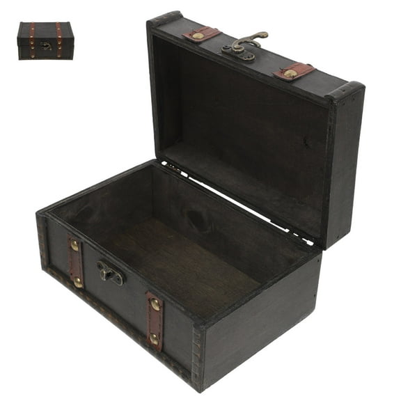 Masteelf Decorative Storage Bridal Keepsake Trunk Bride Man Dark Grey