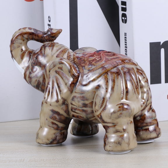 LOLIPPYY Elephant Sculpture Desktop Decoration Multi Ceramics 1Set