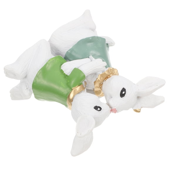 Masteelf Desktop Figurine Kiss Bunny Ornaments Lovers 8.00X7.50X3.50CM