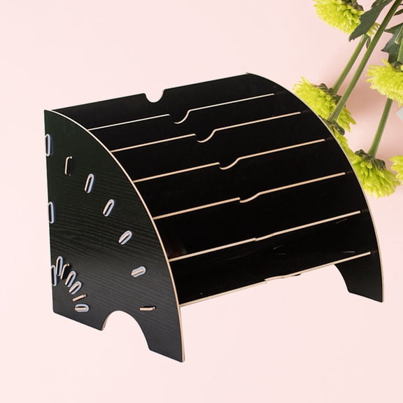 Masteelf Desktop Letter-sized Paper Storage Fan-shaped File Rack 35*27cm Black