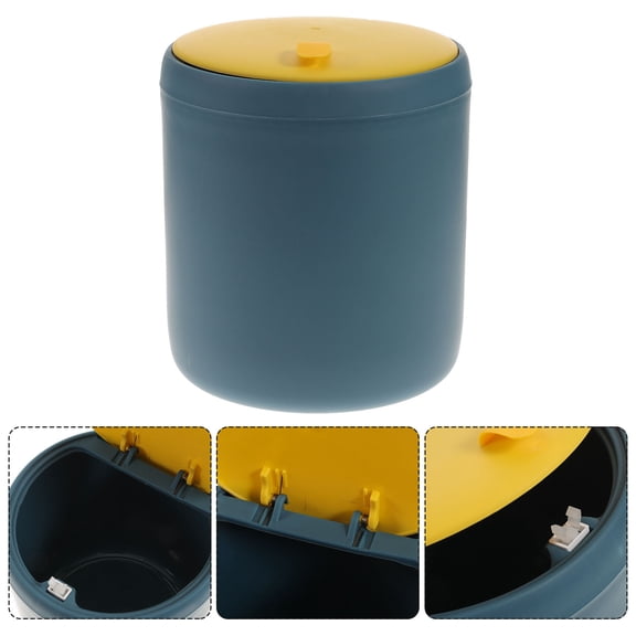 IDEANATEGRATE Desktop Mini Waste Bin Press Type for Living Room 1Pcs 6.09X5.23X5.23 Inch