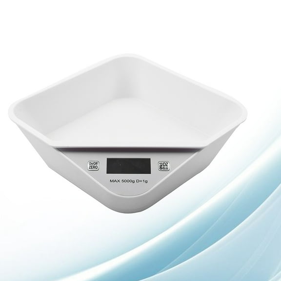 Masteelf Digital Kitchen Scale with High Precision Sensor for Measuring Ingredients and Food in Plastic White 5000g/1g