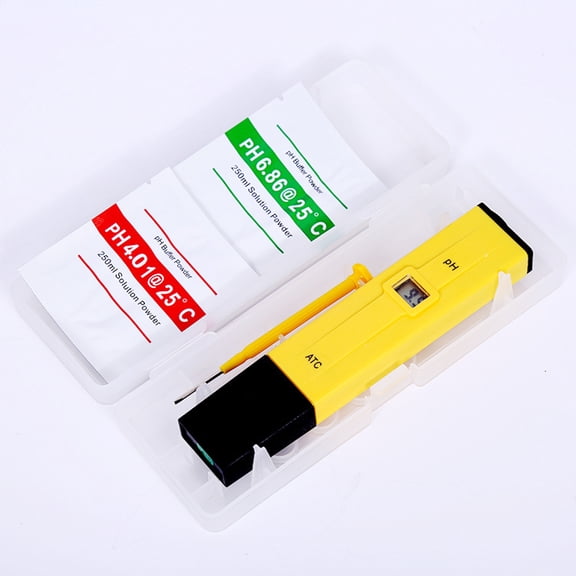 Masteelf Digital PH Meter for Water Testing with 014 Measurement Range and LCD Display Yellow Plastic