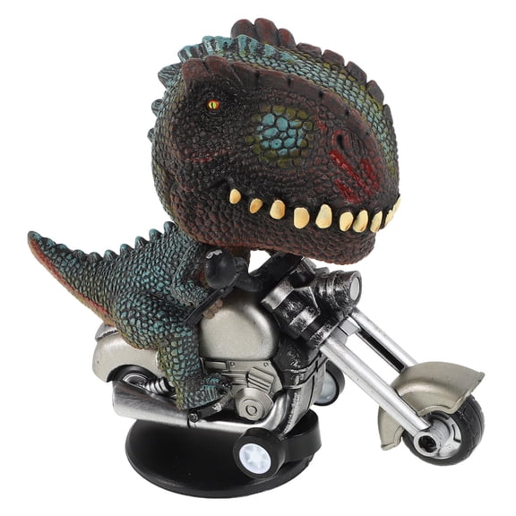 Masteelf Dinosaur Riding Motorcycle Car Ornament Rotatable Motorbike Model Creative Desktop Decoration Simulation Motorbike Toys Kids Motorbike Figurine