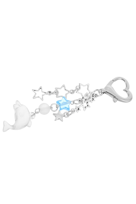 Masteelf Dolphin Keychain Faux Dolphin and Stars Pendant Keychain Small Novelty Ocean Theme Keychain Backpacks And Purses Hanging Decor