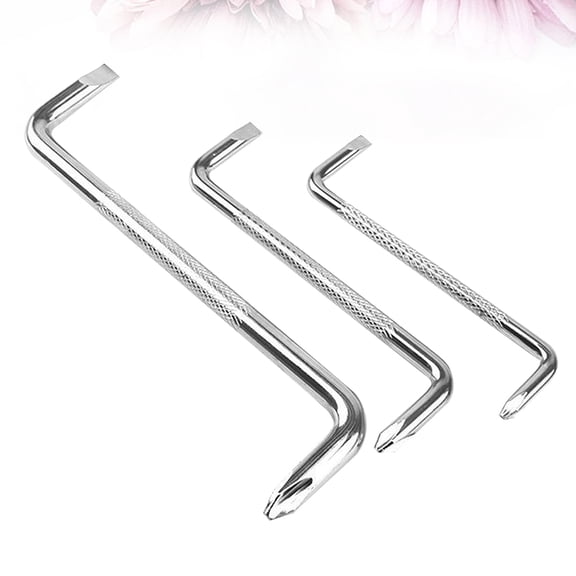 Masteelf Double Side Z Shape Screwdriver for Repair with Carbon Steel Material and AntiSlip Texture 3 Pieces Silver