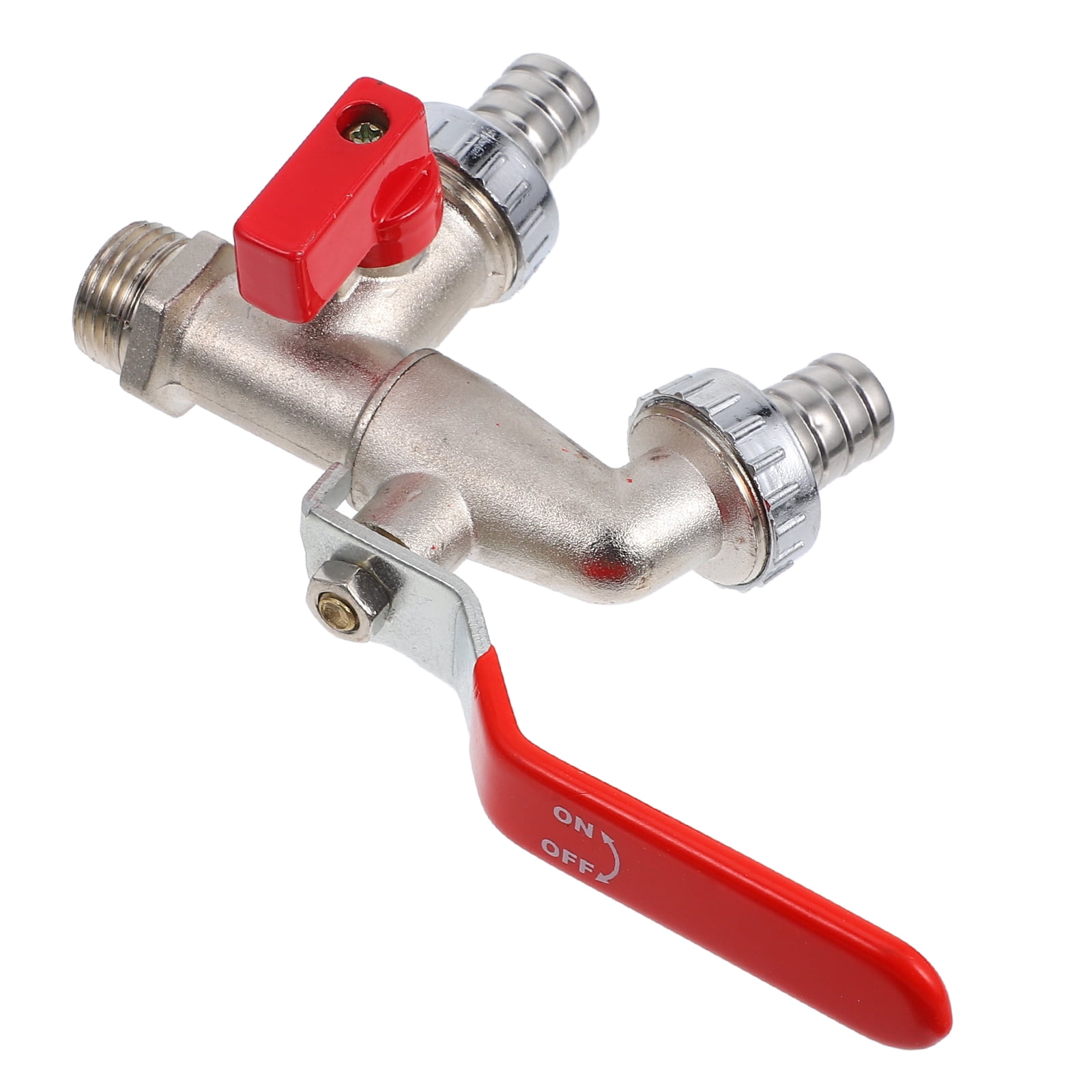 Masteelf Double Valve Water Tap 1/2 Inch Zinc Alloy Faucet For Washing Machine Outdoor Garden Tool Outdoor Tap Water Faucet with Double Nozzle