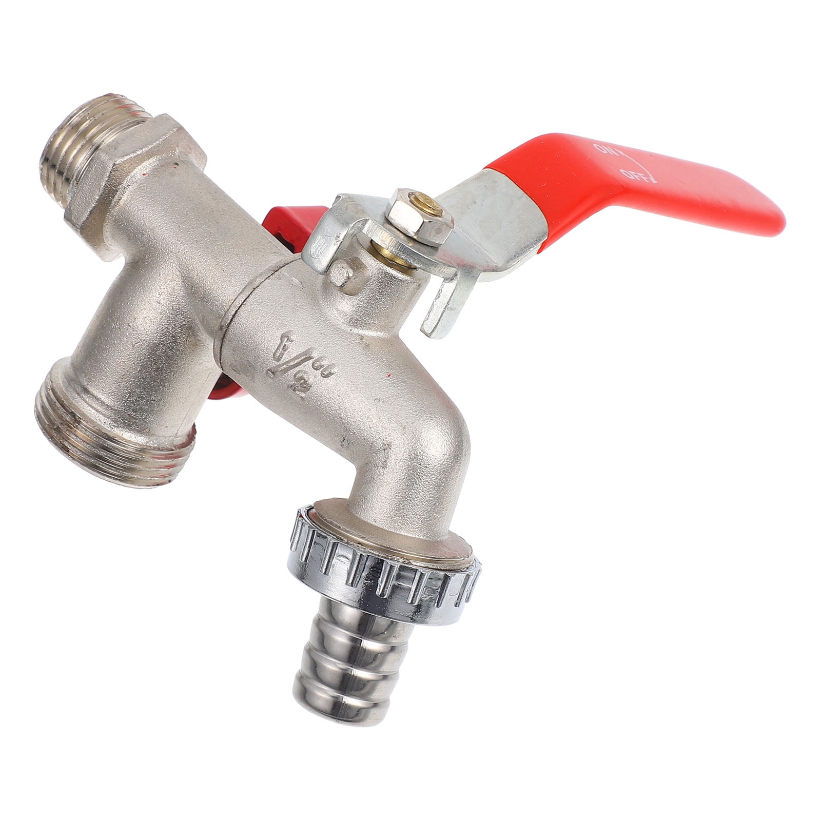 Masteelf Double Valve Water Tap 1/2 Inch Zinc Alloy Faucet For Washing Machine Outdoor Garden Tool Outdoor Tap Water Faucet with Single Nozzle