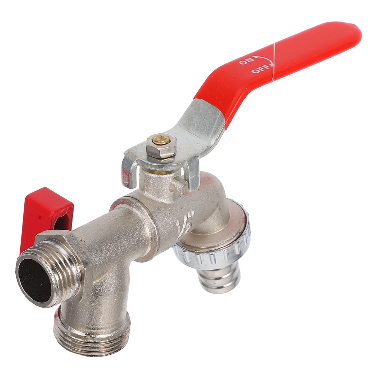 Masteelf Double Valve Water Tap 1/2 Inch Zinc Alloy Faucet For Washing Machine Outdoor Garden Tool Outdoor Tap Water Faucet with Single Nozzle