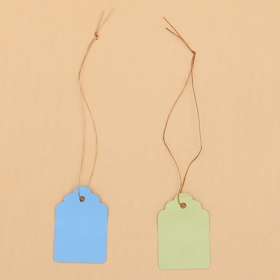 Masteelf Double Wired Shipping Tags for Noting Use Plastic Blue General Purpose with Twine 500PC
